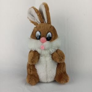 Vintage 1979 Daekor Plush Pot Belly Bunny Rabbit Brown White Stuffed Animal 9 in